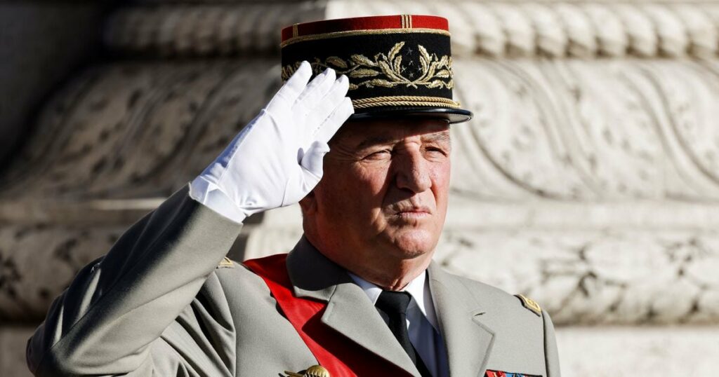 French army General Benoit Puga, Grand Chancellor of the National Order of the Legion of Honour and the National Order of Merit attends a ceremony at the Arc de Triomphe in Paris on November 11, 2021, as part of commemorations marking the 103rd anniversary of the November 11, 1918 Armistice, ending World War I (WWI). (Photo by Ludovic MARIN / POOL / AFP)