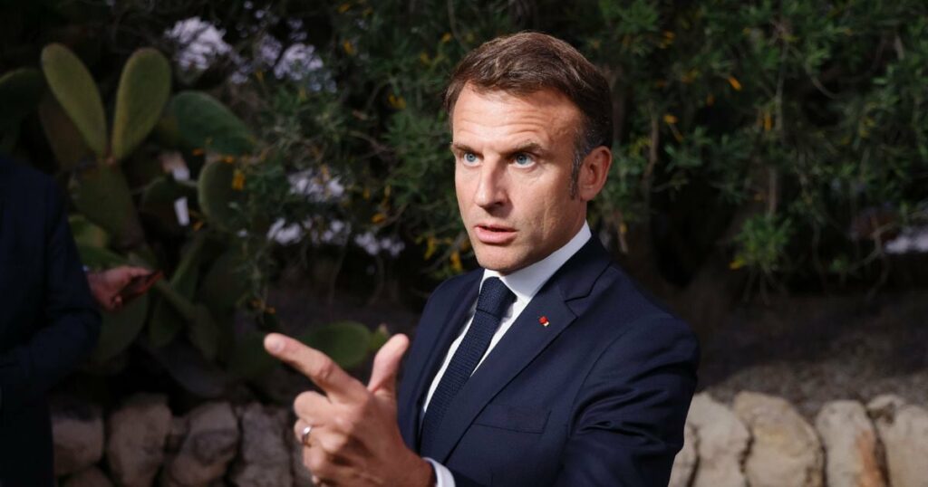 Emmanuel Macron lors du G7 au Borgo Egnazia à Savelletri près de Bari dans les Pouilles en Italie, le 14 juin 2024