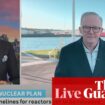 Australia news live: Albanese tells ABC host to ‘lighten up’ over nuclear memes; swimmers brave chill for Hobart’s nude solstice swim