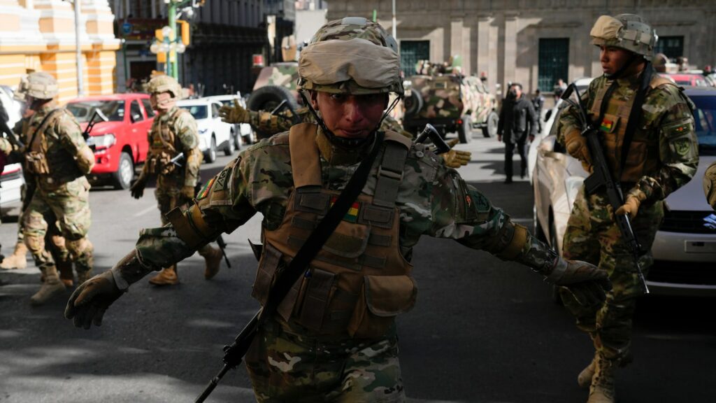 Bolivian soldiers storm plaza; former general accused of coup attempt