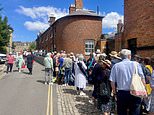 Fans join two-hour queues to catch a glimpse of the Royal Family at Windsor Castle ahead of ancient Order of the Garter ceremony - as King Charles prepares for event