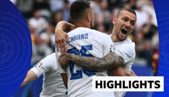 Slovakia's Ivan Schranz celebrates goal