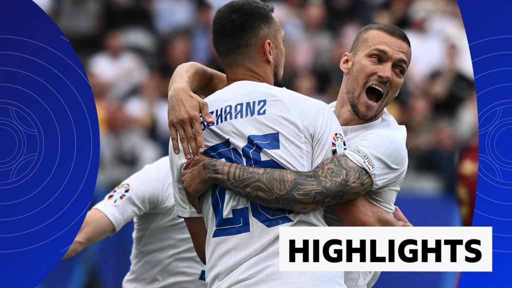 Slovakia's Ivan Schranz celebrates goal