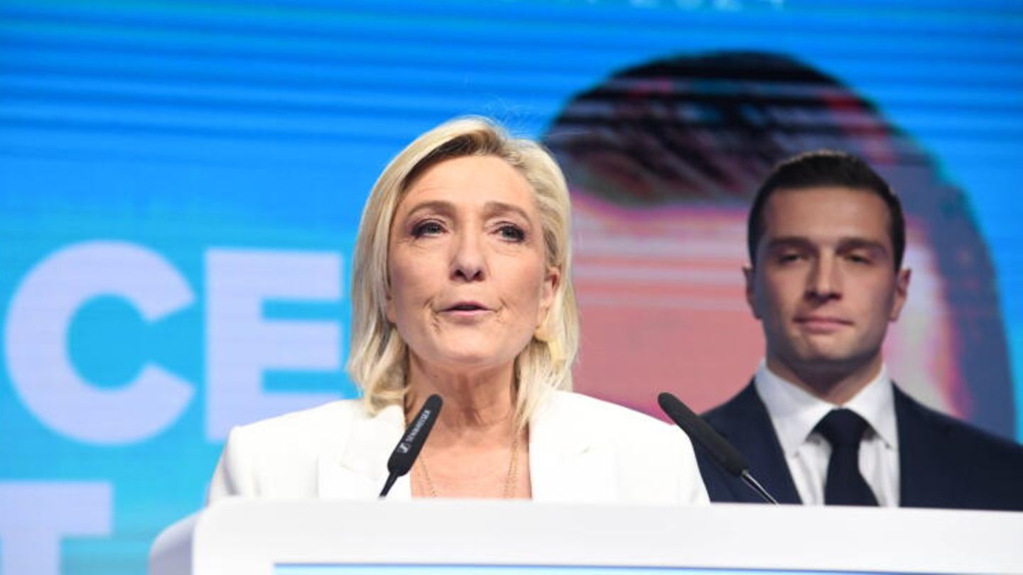 Die Anti-Europäer sind die großen Gewinner der Europawahl: Die Köpfe des rechtsnationalen französischen Rassemblement National, Marine Le Pen und Jordan Bardella