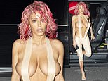 Kanye West's wife Bianca Censori puts on an EXTREMELY busty display as she goes topless in suspenders for dinner with him in Paris