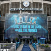 A general view of the main entrance to Manchester City's Etihad Stadium