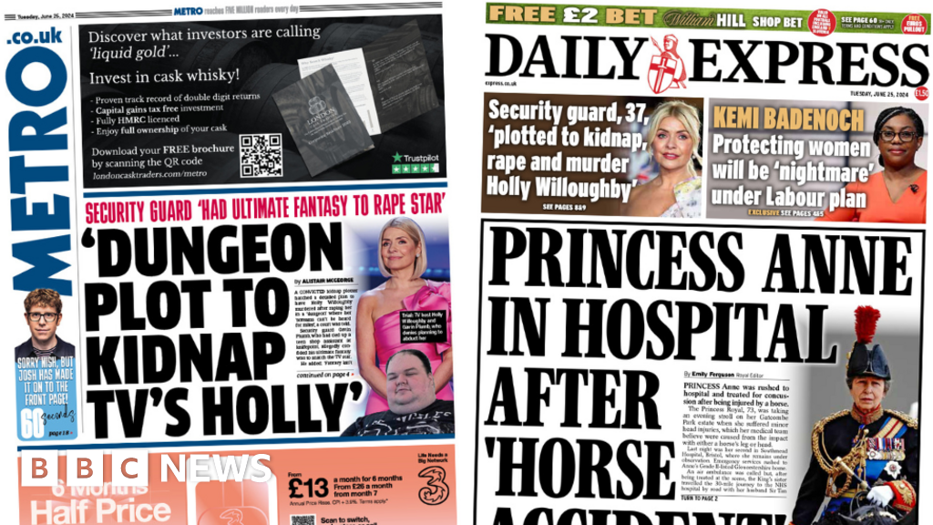 Newspaper review: Princess Anne's injury and Holly Willoughby kidnap plot trial