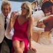 Rod Stewart raises a glass as he parties the night away with leggy wife Penny Lancaster while his son Liam ditches his suit during raucous wedding reception after the ice hockey star tied the knot in Dubrovnik