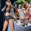 Taylor and Travis get carried away in London! Taylor Swift's American Football star fella Travis Kelce takes to the stage with her for the first time at Wembley - picking her up and fanning her during performance that thrills the crowd