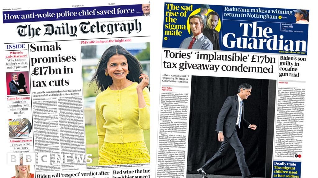 The Papers: Sunak 'promises tax cuts' and 'giveaway condemned'