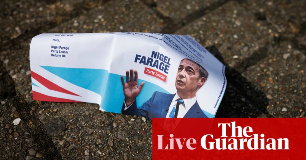 UK general election live: Farage’s failure to deal with Reform racism shows weak leadership, says Starmer