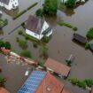 Viele Teile Süddeutschlands haben mit Überschwemmungen zu kämpfen - so auch Dinkelscherben im schwäbischen Landkreis Augsburg. F