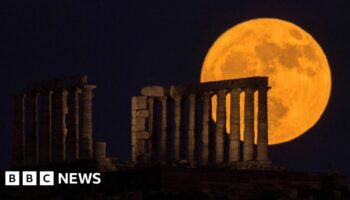 Watch: Stunning timelapse of Strawberry Moon over Greek temple