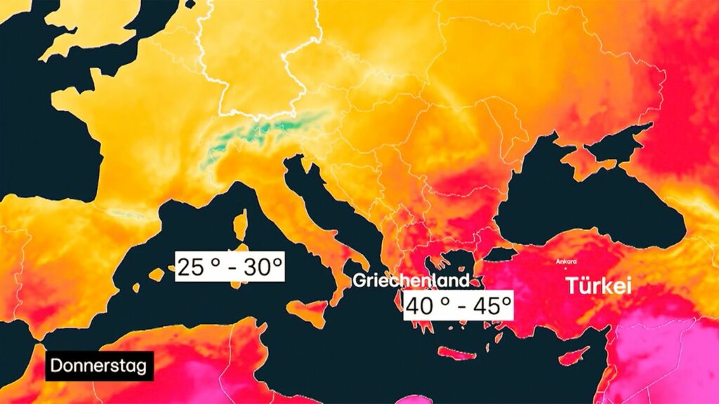 bis zu 45 Grad: Griechenland-Urlauber kämpfen mit Hitzewelle