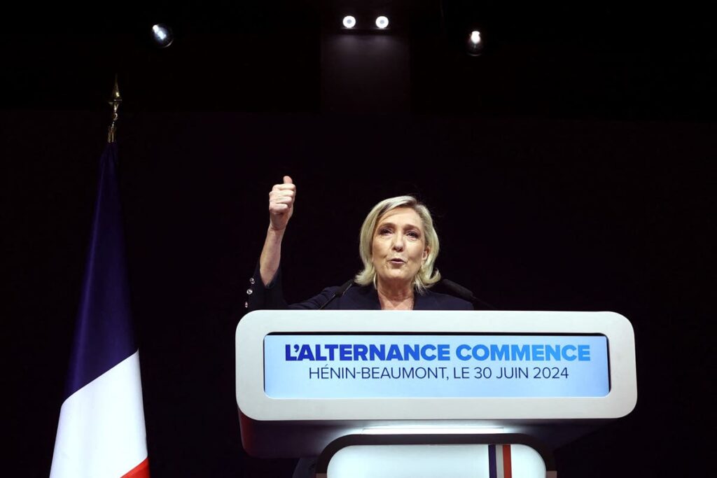 Marine Le Pen’s far-right National Rally party in strong position after first round of voting