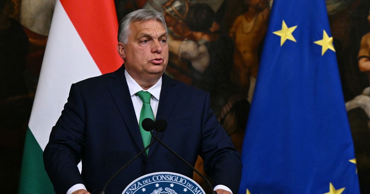 Le Premier ministre hongrois Viktor Orban participe à une conférence de presse au Palazzo Chigi à Rome, le 24 juin 2024