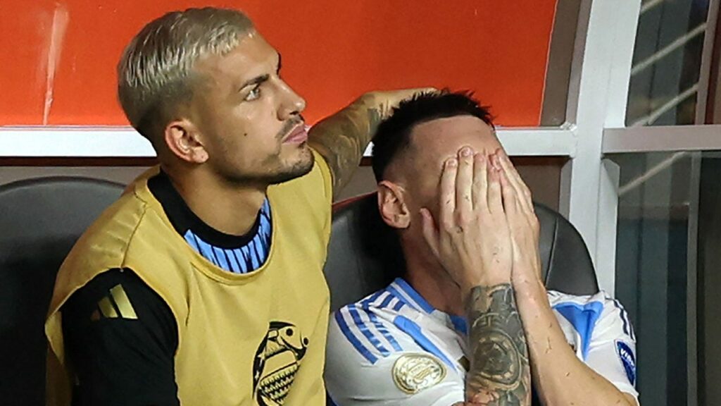 Lionel Messi in tears as he leaves Copa América final with injury