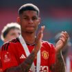 Marcus Rashford after Man Utd's FA Cup final win over rivals Man City in May 2024. Pic: Reuters