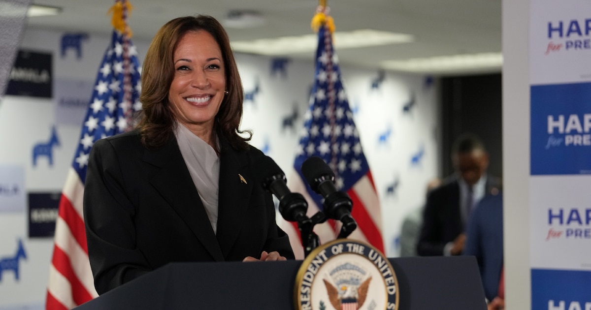 Kamala Harris, lors d'un événement de campagne dans le Delaware, le 22 juillet 2024