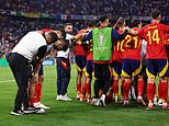 Alvaro Morata injured by a SECURITY GUARD while celebrating Spain's 2-1 win over France