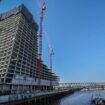 Die Baustelle des Elbtowers in Hamburg