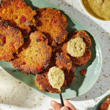 Chickpea quinoa cakes are like a grain salad in crispy-patty form