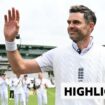 England's James Anderson salutes the crowd at the end of his final Test match