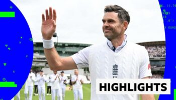 England's James Anderson salutes the crowd at the end of his final Test match