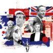 Collage illustration of Conservative prime ministers Rishi Sunak, David Cameron, Theresa May, Liz Truss and Boris Johnson, and Queen Elizabeth