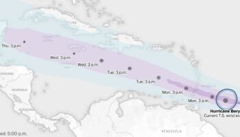 Hurricane Beryl tracker: Map and projected storm path