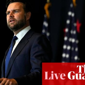 JD Vance to make first speech as VP nominee; ex-Trump aide Navarro addresses convention on day of prison release – live