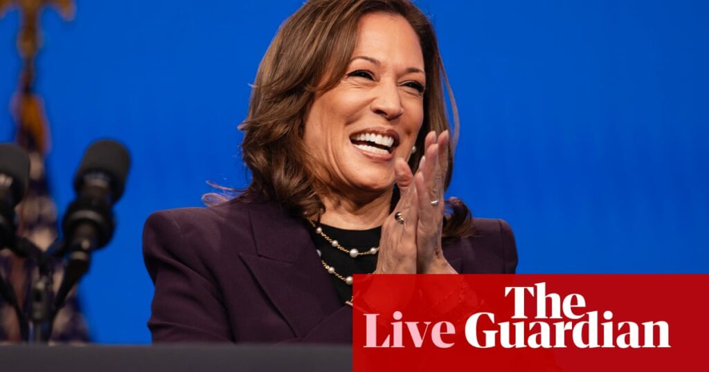 Kamala Harris boosts enthusiasm among progressive voters, survey suggests – US politics live