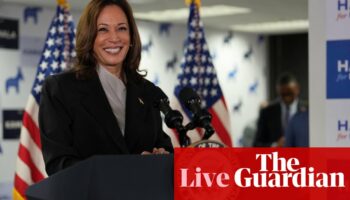 Kamala Harris says she is looking forward to accepting Democratic nomination as she secures support of enough delegates – live
