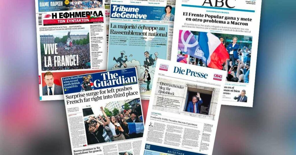 “La victoire surprise” de la gauche aux législatives en France, à la une de la presse étrangère