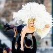 Lady Gaga stuns in skimpy hot pants and dramatic feathers as she's lifted above dancer's heads while rehearsing ahead of her 'duet' with Celine Dion at Olympics Opening Ceremony in Paris