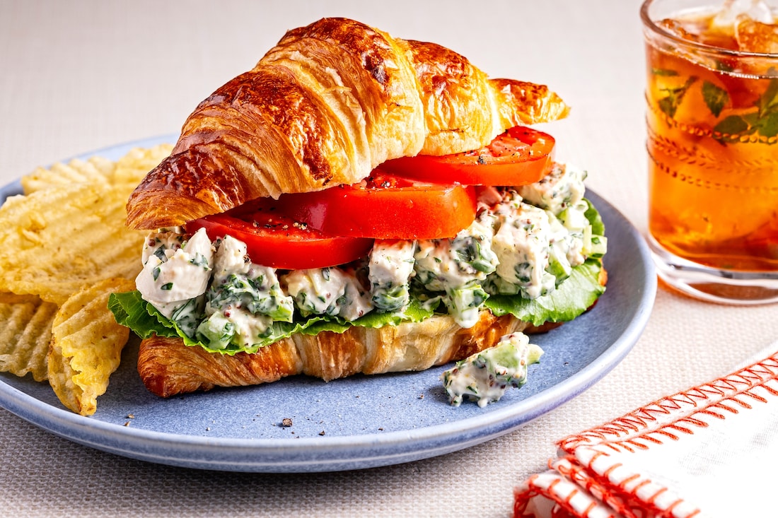 Lemony Chicken Salad Croissant Sandwiches