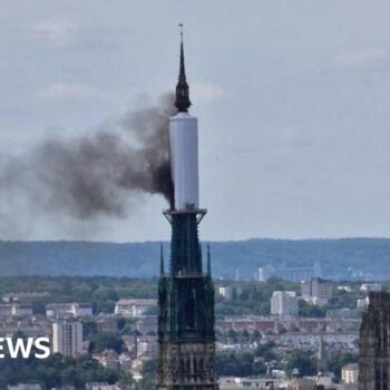 Rouen cathedral evacuated after spire blaze