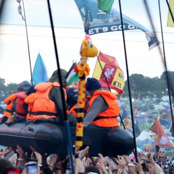 'This is vile': James Cleverly hits out at Banksy's migrant boat Glastonbury stunt