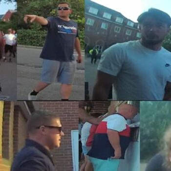 Police want to identify eight people after protests outside a hotel housing migrants violent