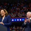 Kamala Harris and running mate Tim Walz take the stage at packed Philadelphia rally