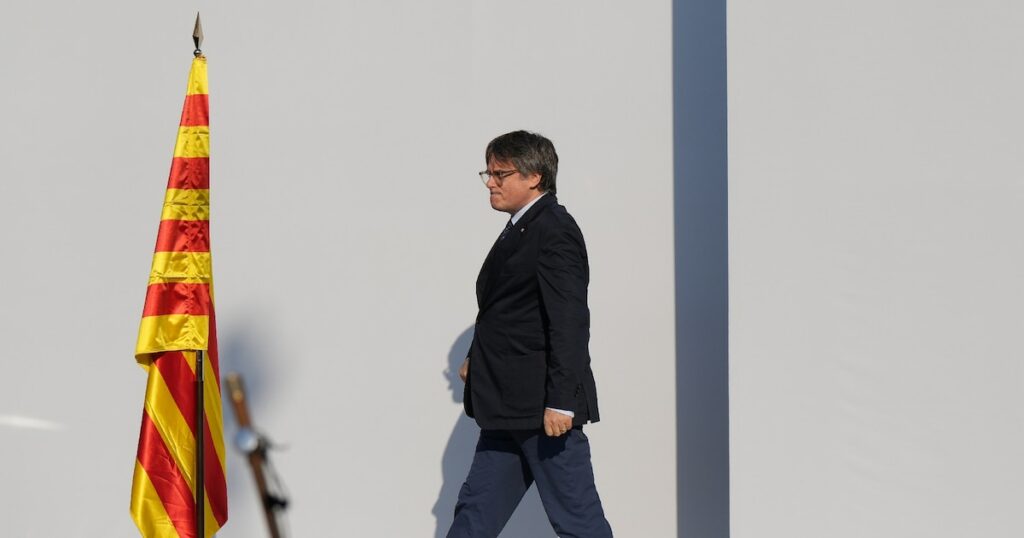 Carles Puigdemont à Barcelone, en Espagne, le 8 août 2024