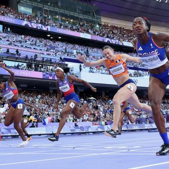 American Masai Russell wins gold in women's 100-meter hurdles