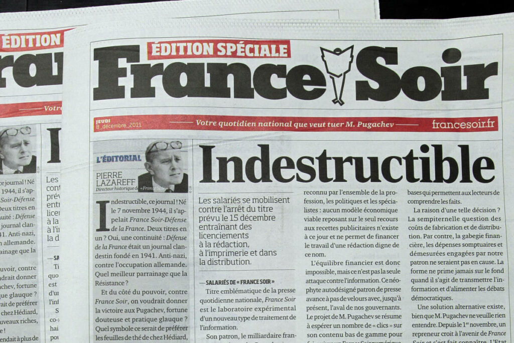 Le site France-Soir perd son statut de service de presse en ligne