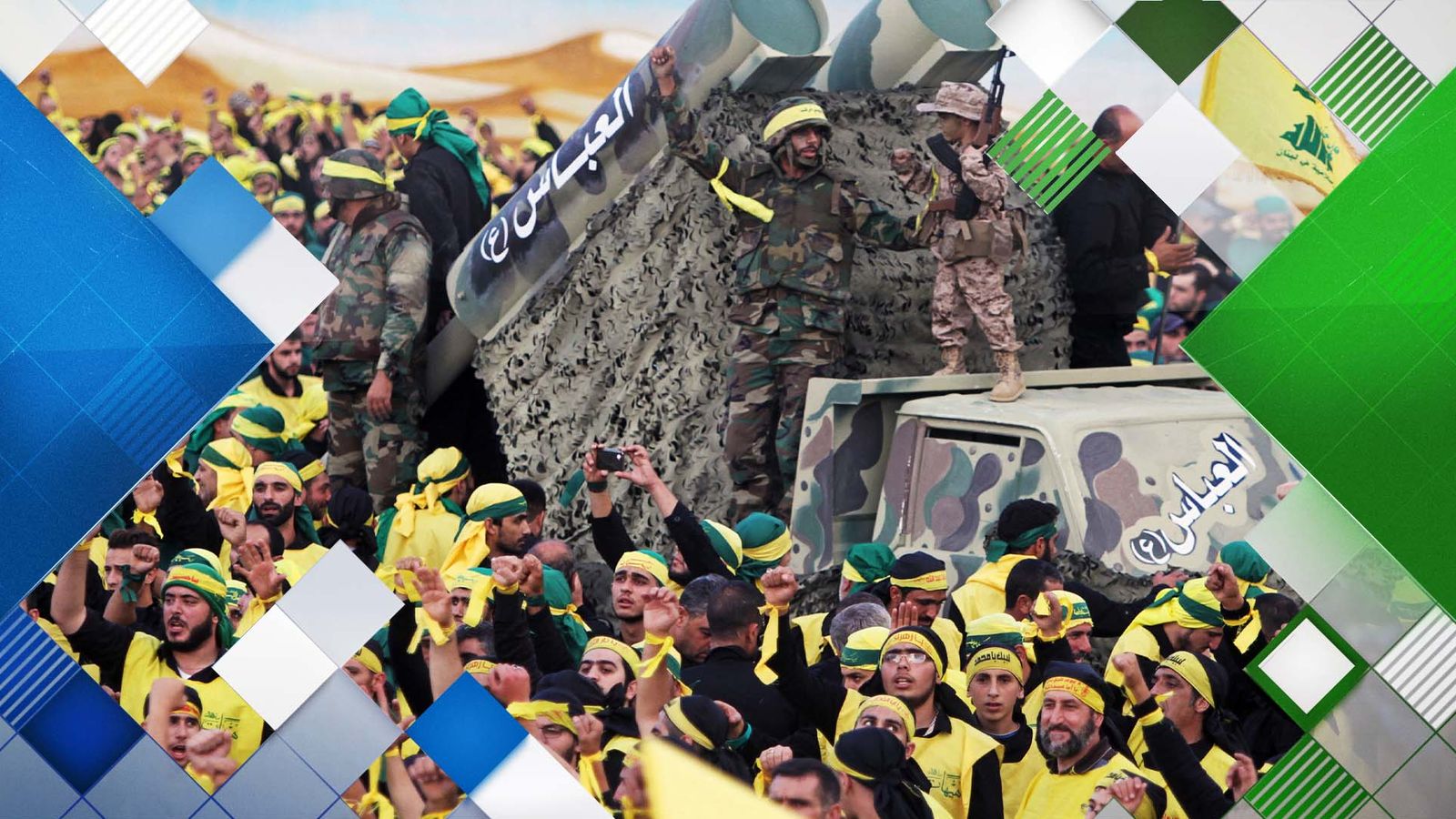 Hezbollah fighters, seen here in 2015, are heavily armed and have thousands of rockets. Pic: AP