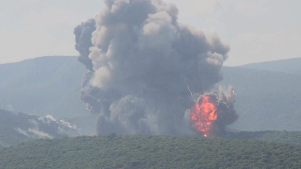 Israeli strikes hit southern Lebanon. Pic: Reuters