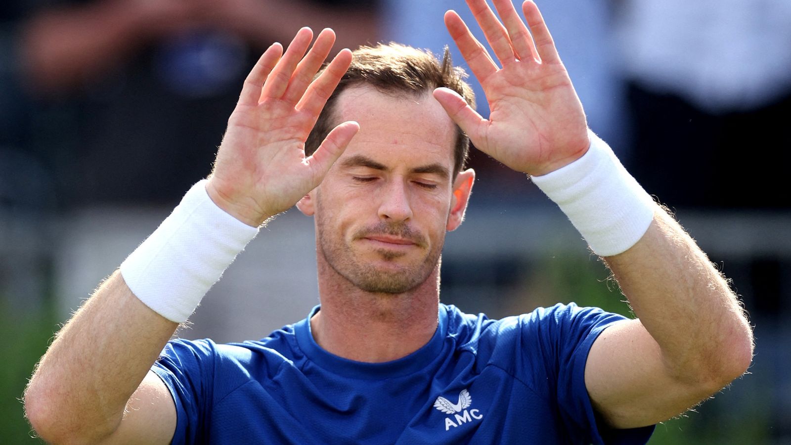 FILE PHOTO: Tennis - Queen's Club Championships - The Queen's Club, London, Britain - June 19, 2024 Britain's Andy Murray salutes the spectators after retiring due to injury in his men's singles second match against Australia's Jordan Thompson Action Images via Reuters/Paul Childs/File Photo