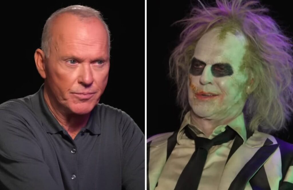 Beetlejuice scoffs chicken wings in meta Hot Ones special opposite Michael Keaton