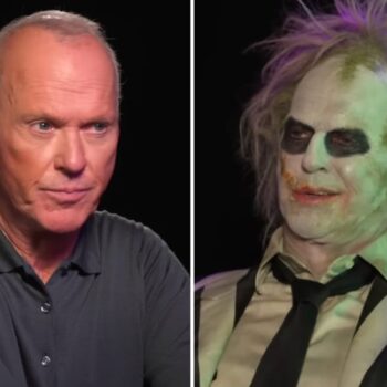 Beetlejuice scoffs chicken wings in meta Hot Ones special opposite Michael Keaton