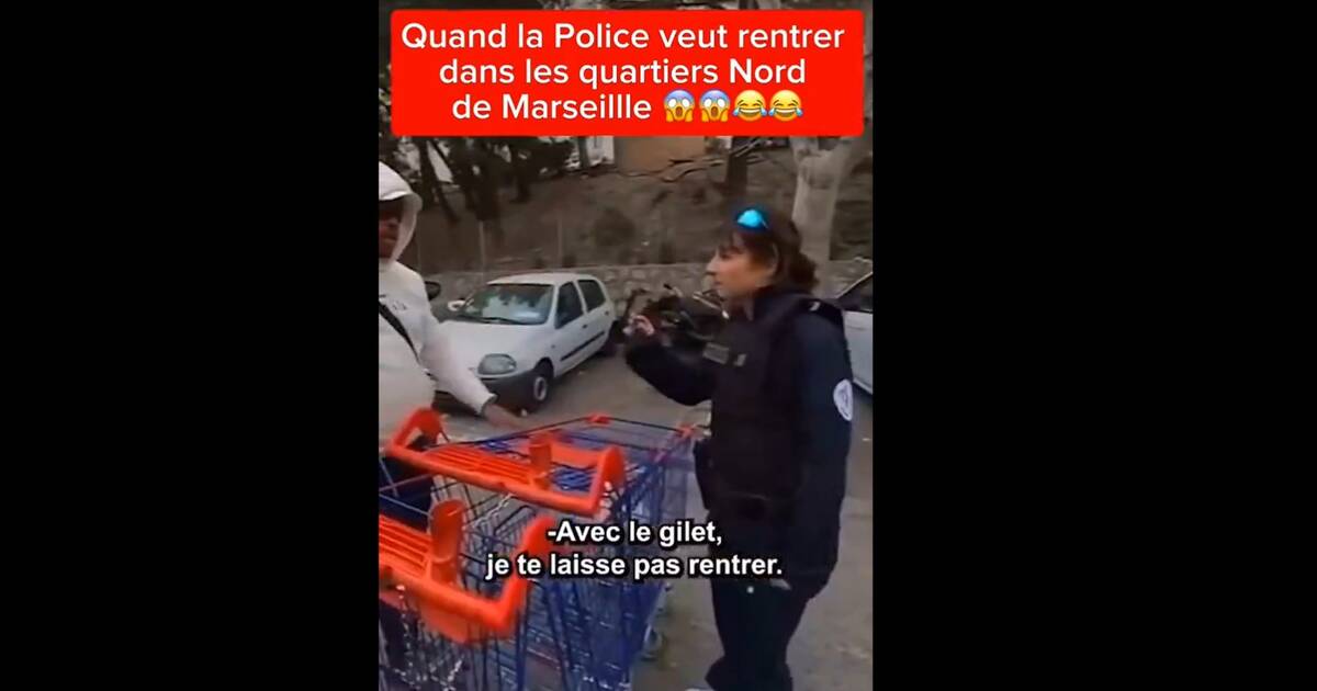 Cette vidéo montre-t-elle une policière être empêchée d’entrer dans les quartiers Nord de Marseille ?