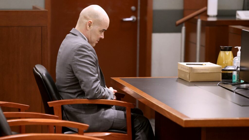 Robert Telles in court. Pic: KM Cannon/Las Vegas Review-Journal via AP, Pool